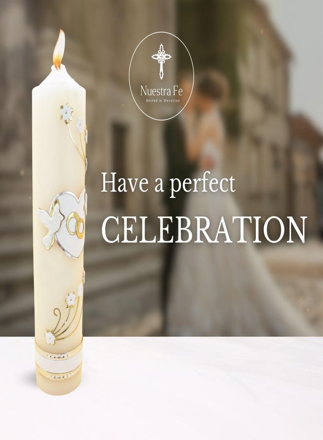Nuestra Fe Authenthic Unity Candle for Wedding Ceremony Set Made by Mexican Artisans at La Villa de Guadalupe | Wedding Candle for Ceremony | Unity Candle | Memorial Candles - Image 4